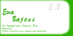 eva bajcsi business card