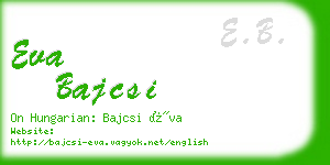 eva bajcsi business card